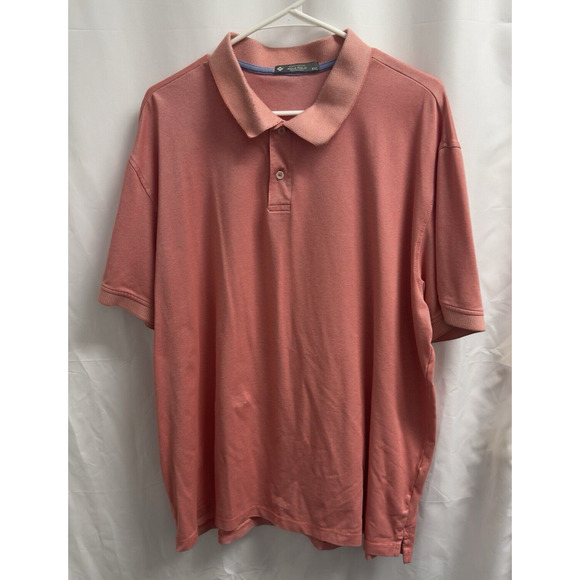 Member's Mark Men's Short Sleeve Stetch Cotton Pique Polo XXL Coral - Picture 1 of 6